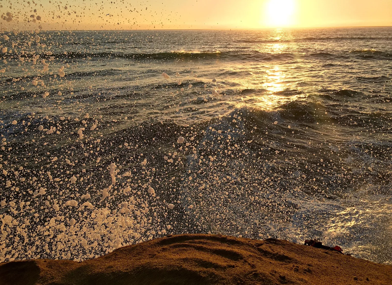 Golden hour waves at Sunset Cliffs