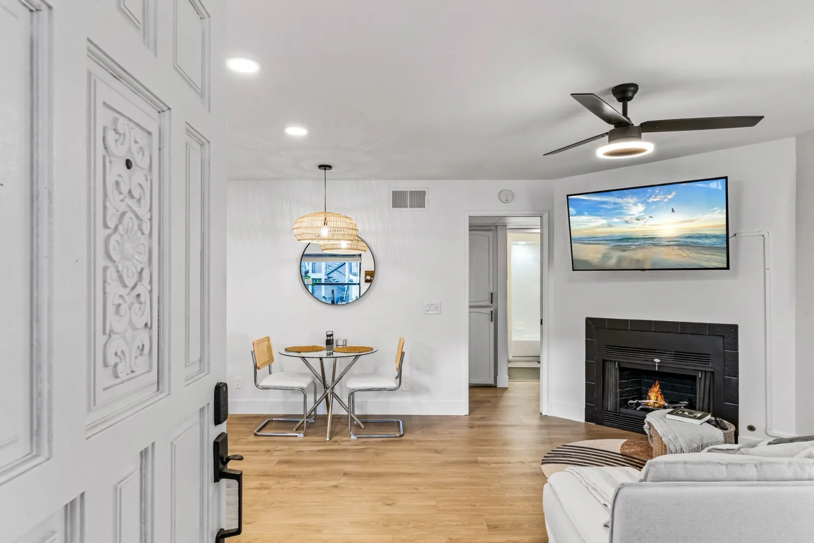 Bright open living area with modern decor